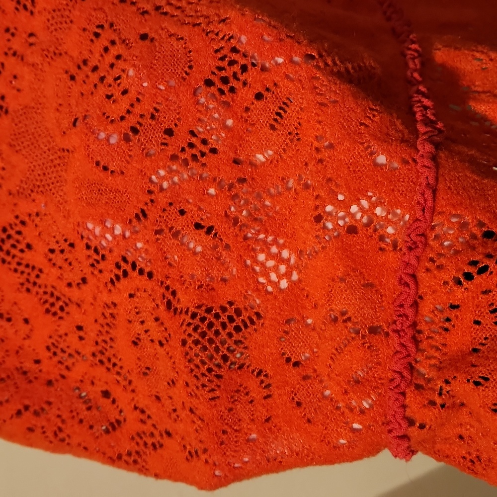 ❤️ FREE PEOPLE NOT COLD IN THIS LACE TOP, VIBRANT ORANGE, MEDIUM - Picture 7 of 15